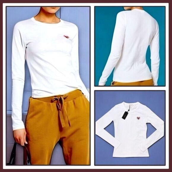 Rag & Bone Embroidered Heart Long Sleeve Tee - Picture 16 of 16